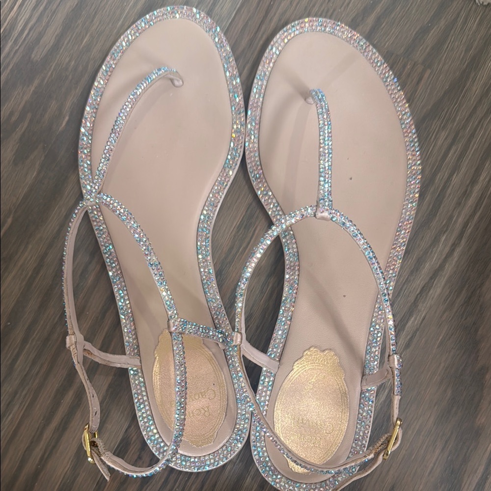 Rene Caovilla Elegant Crystal-Embellished Sandals